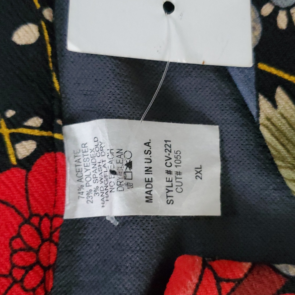 NWT Channa Floral Trim Black Kimono Cardigan. Size 2XL. - Picture 9 of 15